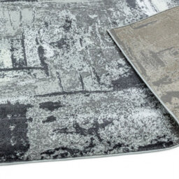 Grey Jute Easy To Clean Abstract Rug For Dining Room Bedroom And Living Room-80Cm X 150Cm - thumbnail 4