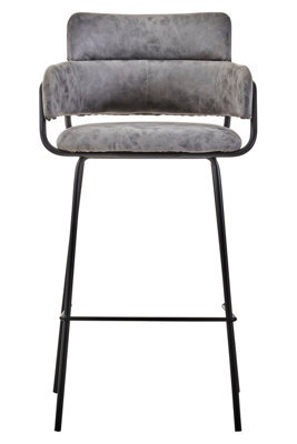 Orsina Tamzin Grey Faux Leather Bar Chair - image 1