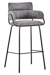 Orsina Tamzin Grey Faux Leather Bar Chair - thumbnail 4