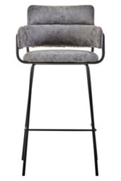 Orsina Tamzin Grey Faux Leather Bar Chair - thumbnail 1