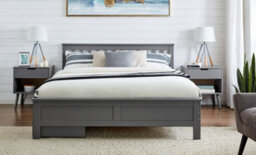 Furniturebox Uk Azure Grey Wooden Solid Pine Quality Double Bed Frame (Double Bed Frame Only) - Includes 4 Drawers - thumbnail 2