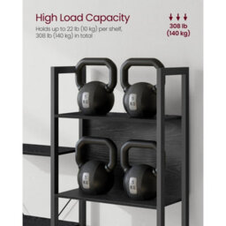 Bookcase Bookshelf 14 Shelves Shelf Unit Ebony Black And Ink Black - thumbnail 3