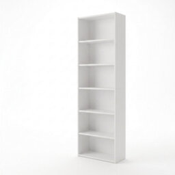 Shefa Line 6 Tier Bookcase 180, White - thumbnail 2