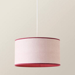 Valuelights Kiara Large 45Cm Linen With Pink Trim Inner Easy Fit Lamp Shade - thumbnail 3