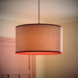 Valuelights Kiara Large 45Cm Linen With Pink Trim Inner Easy Fit Lamp Shade - thumbnail 2