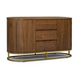 Teamson Home Walnut Veneer Sideboard With Live Edge Fronts, Natural - thumbnail 2