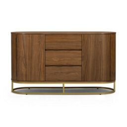 Teamson Home Walnut Veneer Sideboard With Live Edge Fronts, Natural - thumbnail 6