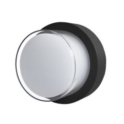 Luminosa Lighting Luminosa Rosta 16Cm Outdoor Flush Wall Lamp Black 12W 4000K Neutral White Ip54