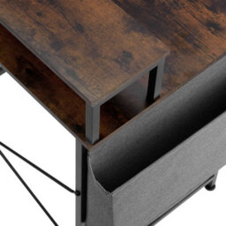 Tectake Desk - With Shelving And Fabric Storage Bag 120 Cm - Industrial Wood Dark, Rustic - thumbnail 5