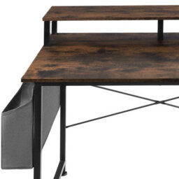 Tectake Desk - With Shelving And Fabric Storage Bag 120 Cm - Industrial Wood Dark, Rustic - thumbnail 7