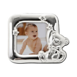 Happy Homewares Square Shaped Teddy Bear Baby Photo Frame With Small Diamante Stars - thumbnail 3