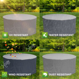 Oxbridge Grey Large Round Waterproof Outdoor Garden Patio Set Furniture Cover - thumbnail 6