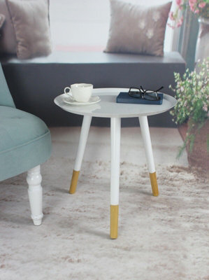Aspect Furniture Martini Tray Style Round Side Table,white - image 1