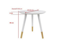 Aspect Furniture Martini Tray Style Round Side Table,white - thumbnail 4