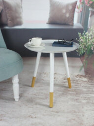Aspect Furniture Martini Tray Style Round Side Table,white - thumbnail 1