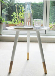 Aspect Furniture Martini Tray Style Round Side Table,white - thumbnail 2