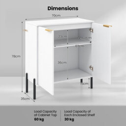 Costway 2-Door Buffet Cabinet Sideboard Cabinet Modern Kitchen Storage Cabinet - thumbnail 3