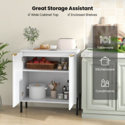 Costway 2-Door Buffet Cabinet Sideboard Cabinet Modern Kitchen Storage Cabinet - thumbnail 6