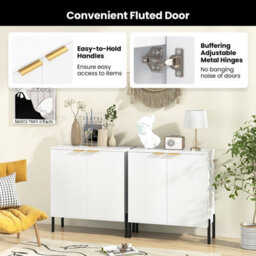 Costway 2-Door Buffet Cabinet Sideboard Cabinet Modern Kitchen Storage Cabinet - thumbnail 9