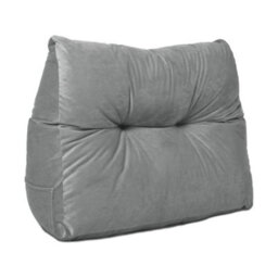 Lancashire Textiles Luxury Velvet Triangular Wedge Bedroom Armchair Grey Cushion 20 X 50 X 60Cm - thumbnail 1