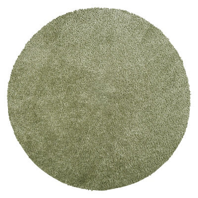 Livabliss Round Cloudy Shaggy-Solid Color Green Plush Soft Pile Living Bedroom Rug 160 X 160 Cm Easy Care, Non Shedding - image 1