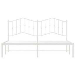 Berkfield Metal Bed Frame With Headboard White 180X200 Cm - thumbnail 5