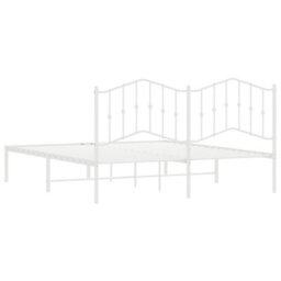 Berkfield Metal Bed Frame With Headboard White 180X200 Cm - thumbnail 7