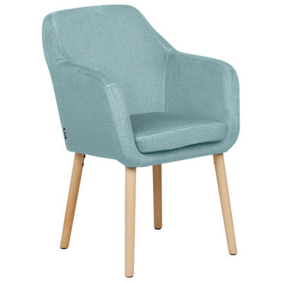 Beliani Dining Chair Yorkville Ii Velvet Light Blue - image 1