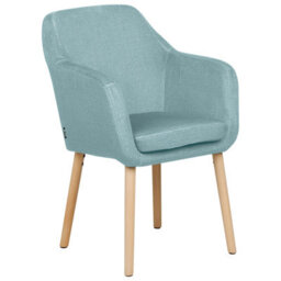 Beliani Dining Chair Yorkville Ii Velvet Light Blue - thumbnail 1