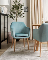 Beliani Dining Chair Yorkville Ii Velvet Light Blue - thumbnail 2