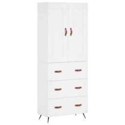 Berkfield Highboard White 69.5X34X180 Cm Engineered Wood - thumbnail 2
