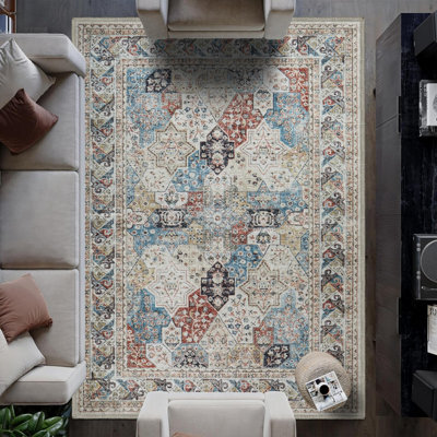 Imperial Rooms Soft Pile Area Rug Bedroom Rugs Anti Slip Living Room Rugs Coastal 240X320Cm