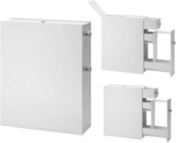 Hygrad Built to Survive Slim White Free Standing Bathroom Home Storage Cabinet With Over Toilet, Under Sink And Drawers - Narrow Cabinets For Kitchen - thumbnail 4