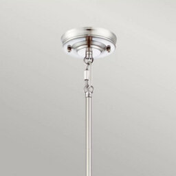 Quoizel Emery 1-Light Medium Pendant Metal & Glass Americana Style, Imperial Silver Finish, Dimmable, Adjustable Drop - thumbnail 4
