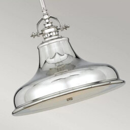 Quoizel Emery 1-Light Medium Pendant Metal & Glass Americana Style, Imperial Silver Finish, Dimmable, Adjustable Drop - thumbnail 3