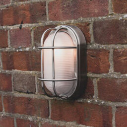Happy Homewares Stainless Steel Cast Aluminium Outdoor Oval Bulkhead Wall Light - thumbnail 5