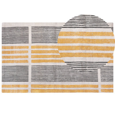 Beliani Rug Katra Beige 140 X 200 Cm Cotton - image 1