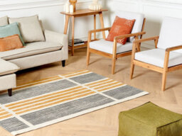 Beliani Rug Katra Beige 140 X 200 Cm Cotton - thumbnail 2