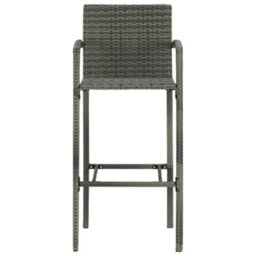 Berkfield 5 Piece Outdoor Bar Set With Armrest Poly Rattan Grey - thumbnail 5
