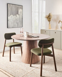 Beliani Set Of 2 Dining Chairs Mills Boucle Brown/ Green - thumbnail 2