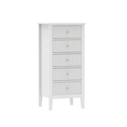 Melody Maison Chest Of Drawers, Tall Bedside Table, Pair Of Bedside Tables & Dressing Table Set - Hales White Range - thumbnail 9