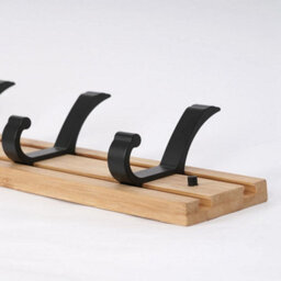 Coat Rack, Hanging Entryway With 4 Black Rustic Literary Hook Rails For Coat, Scarf, Bag, Key - thumbnail 4