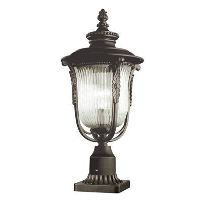 Luminosa Lighting Luminosa Luverne 1 Light Outdoor Pedestal Light Rubbed Bronze Ip44, E27