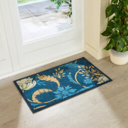 Artsy Doormats William Morris Blue Indoor Washable Doormat 80X50Cm - thumbnail 1
