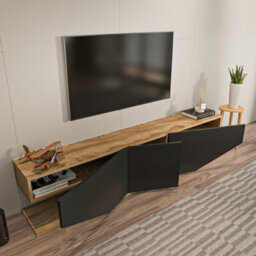 Decorotika Pearl Tv Stand Tv Unit For Tvs Up To 71 Inch Oud And Black - thumbnail 4