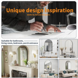 Luvodi 960X660mm Modern Arch Bathroom Mirror Hallway Wall Mirror For Fireplace Dresser Nightstand - thumbnail 5