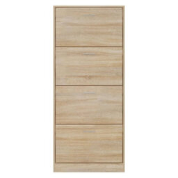 Vidaxl Shoe Cabinet Sonoma Oak 63X24X147 Cm Engineered Wood - thumbnail 4