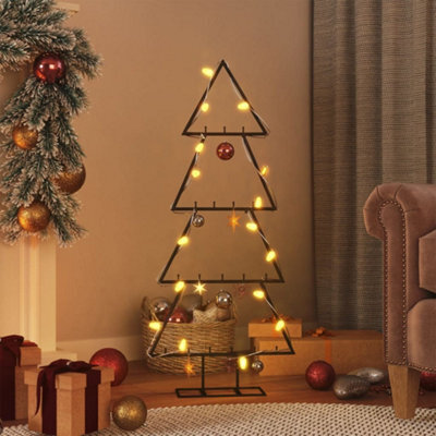 Berkfield Metal Christmas Tree For Decoration Black 90 Cm - image 1