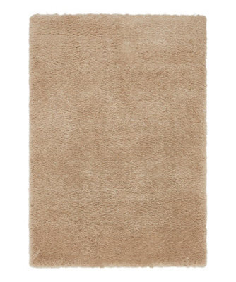 Sand Shaggy Modern Plain Rug For Bedroom & Living Room -120Cm X 170Cm