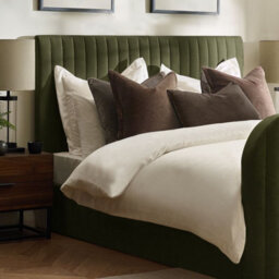 Hermione Green Fabric Ottoman Storage Tv Bed Frame - 6Ft Super King Size - thumbnail 4